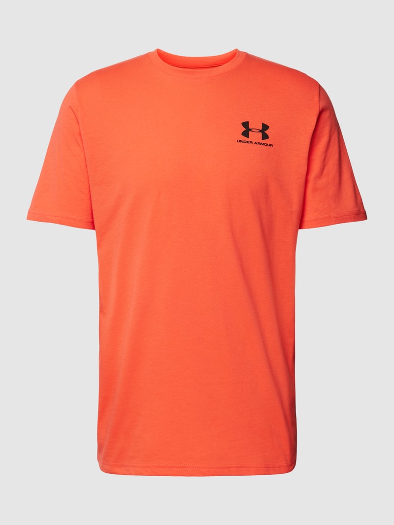 T-Shirt mit Label-Print in orange