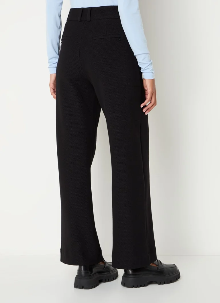 Vanilia  High waist loose fit pantalon met structuur