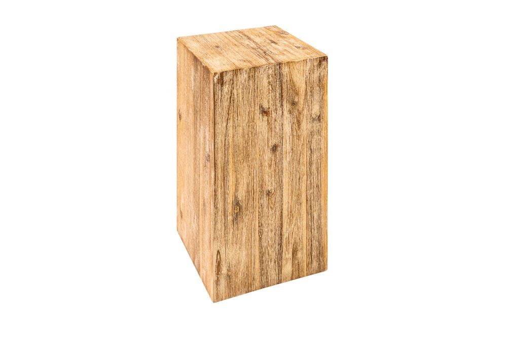riess-ambiente Beistelltisch COLUMNA 50cm natur / teakgrau gekälkt, Massivholz · Deko-Säule · Handarbeit · Akazie