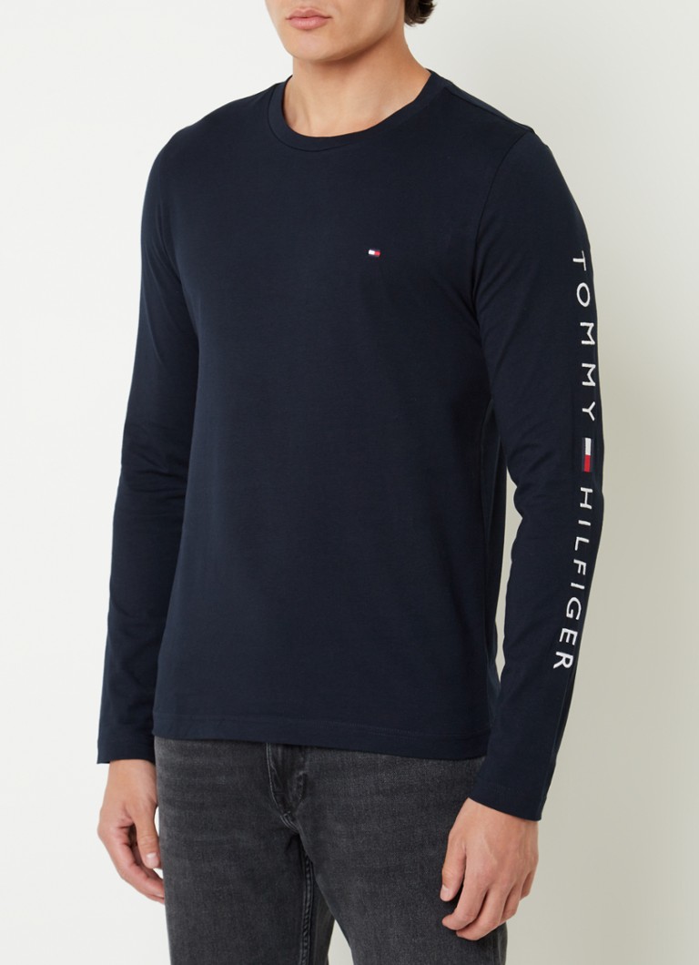 Tricou cu mânecă lungă Tommy Hilfiger cu logo imprimat