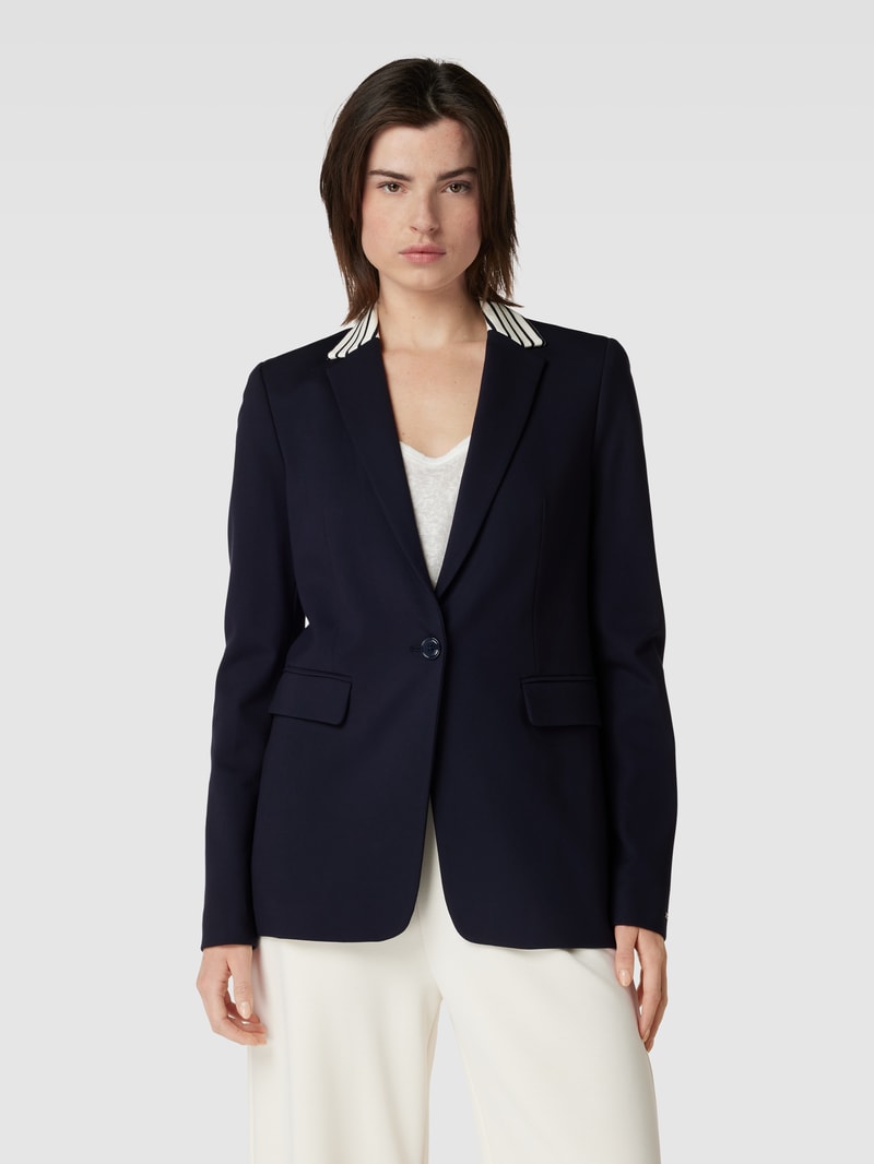 Slim Fit Blazer mit Pattentaschen in marineblau