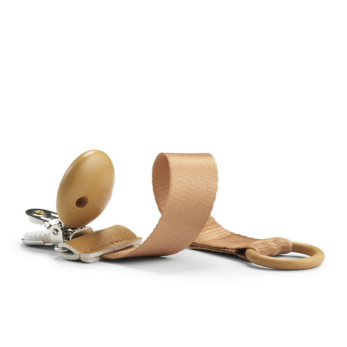 Schnullerband mit Holzdetail Gold Schnullerketten