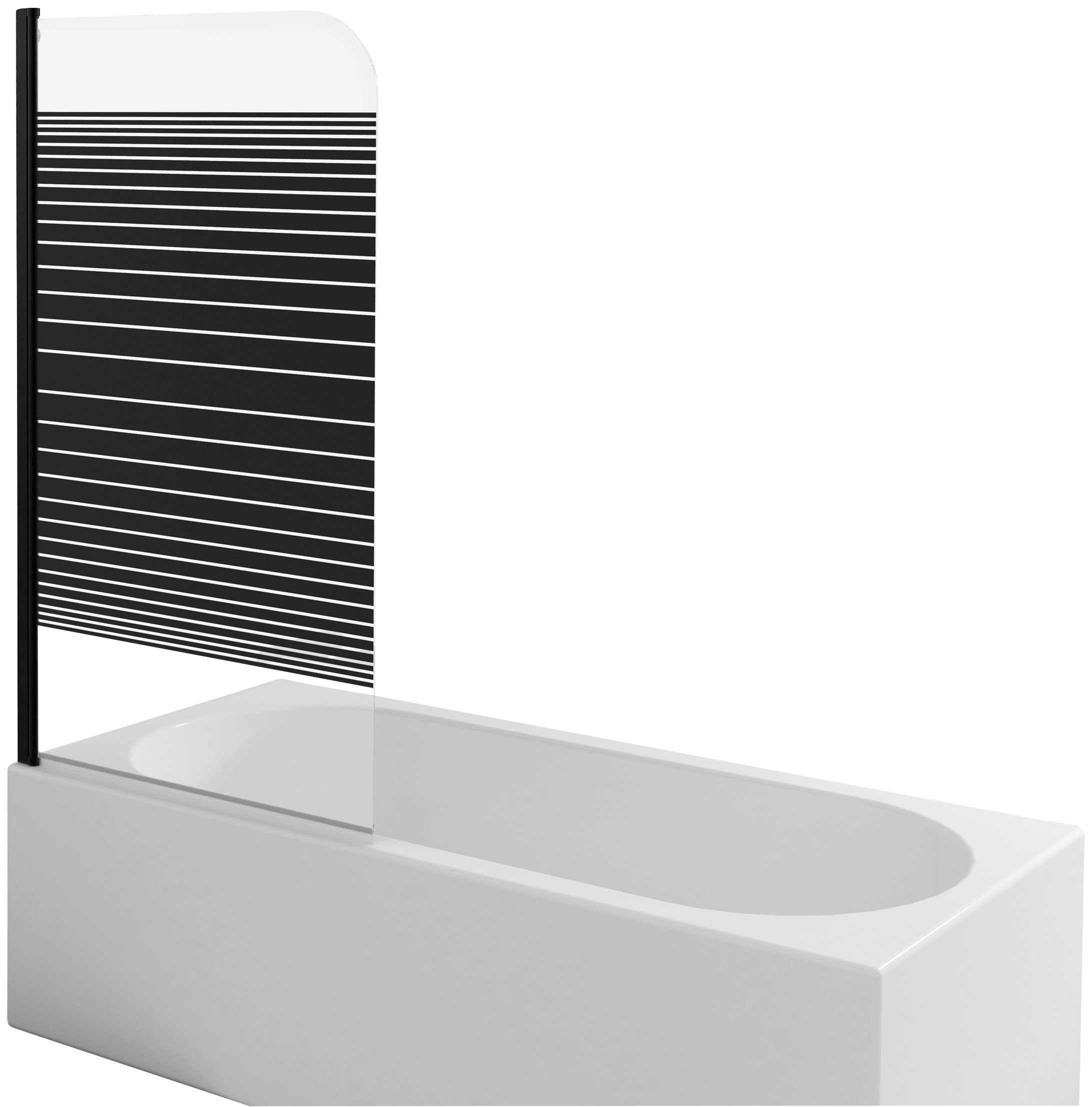 Marwell Badewannenfaltwand BLACK LINES, Einscheibensicherheitsglas, (1 tlg), mit Sichtschutz