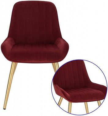 EUGAD Esszimmerstuhl (4 St), Retro, Sitzfläche aus Samt, mit Metallbeine