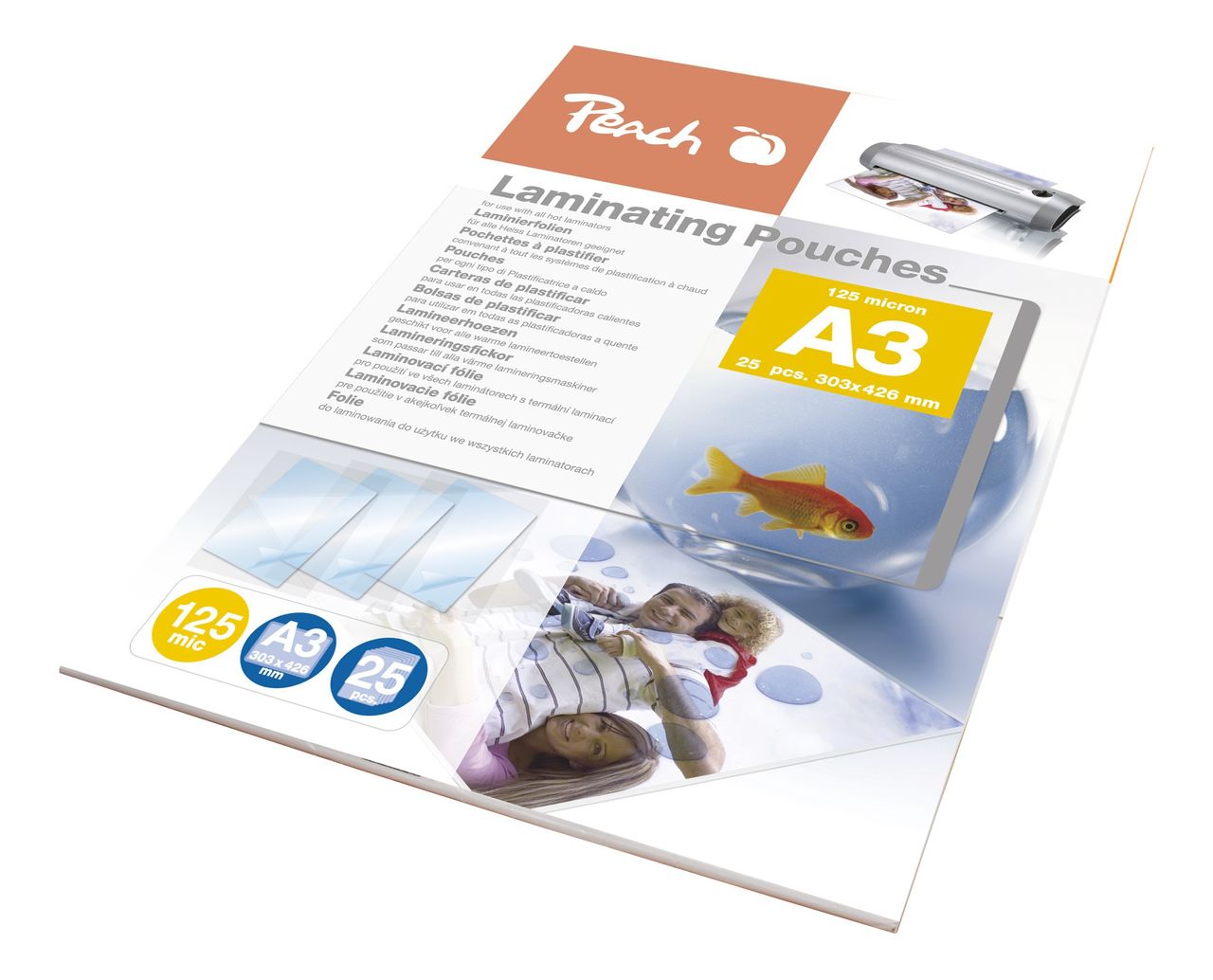 Peach Laminierfolien A3, 125 mic, glänzend, 25 Stk.