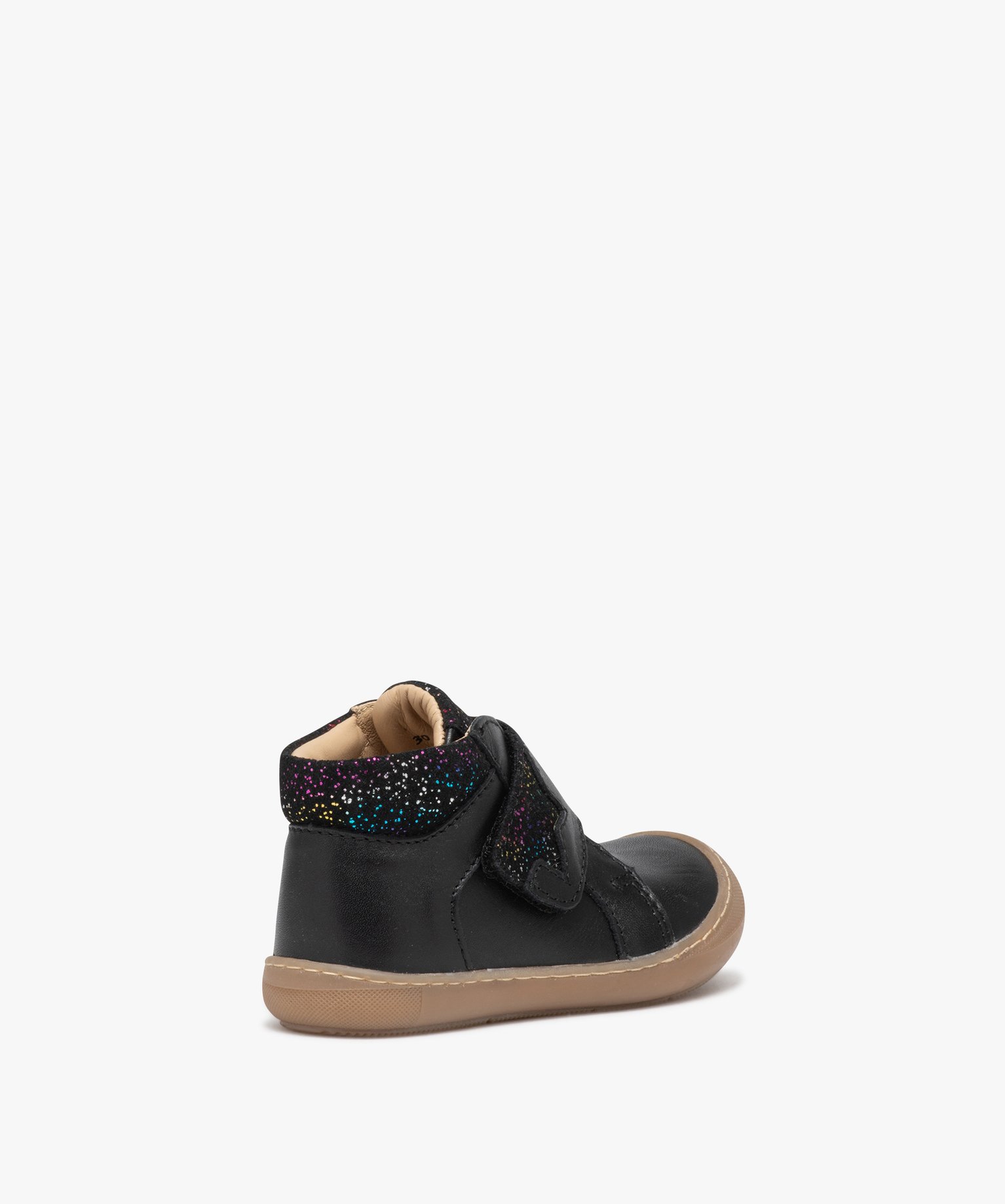Chaussures premiers pas bébé fille en cuir uni avec col et... noir | GEMO