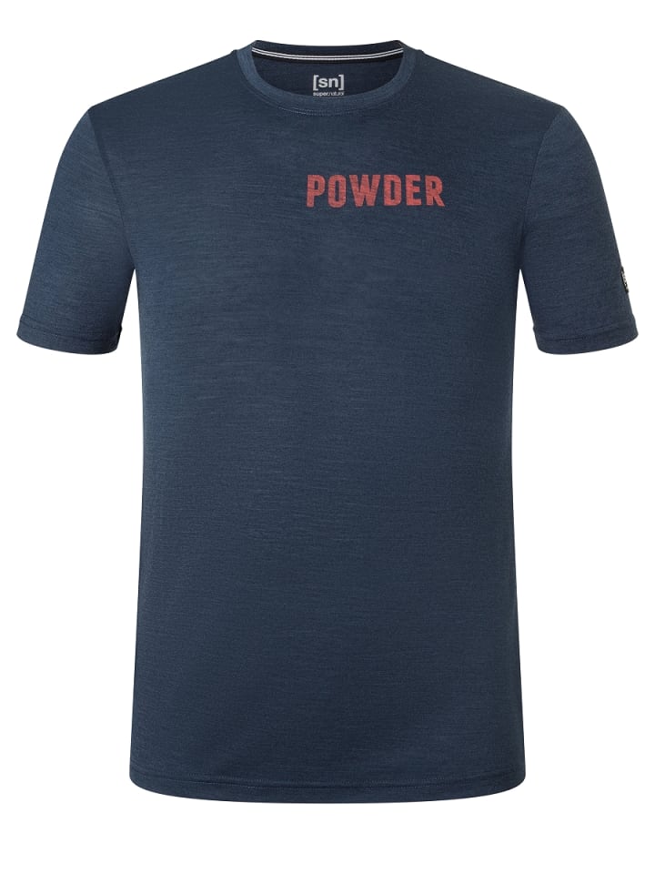 super.natural Merino T-Shirt M POWDER DAYS TEE in blau günstig kaufen S