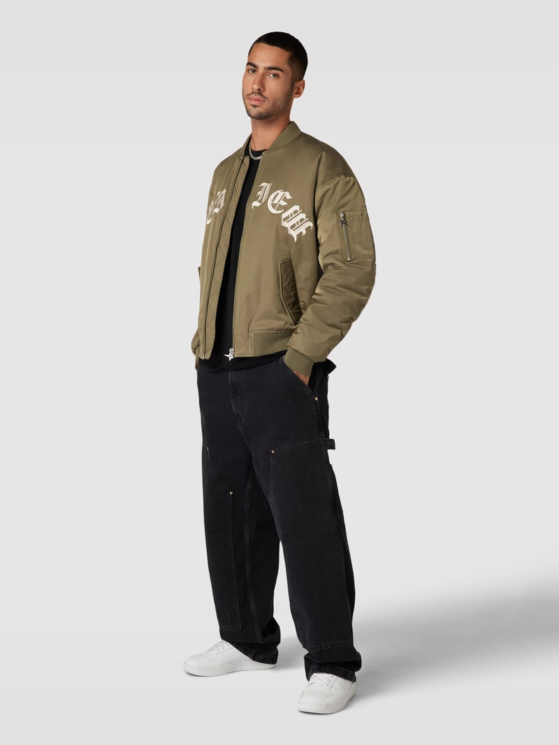Bomberjacke mit Stehkragen in khaki