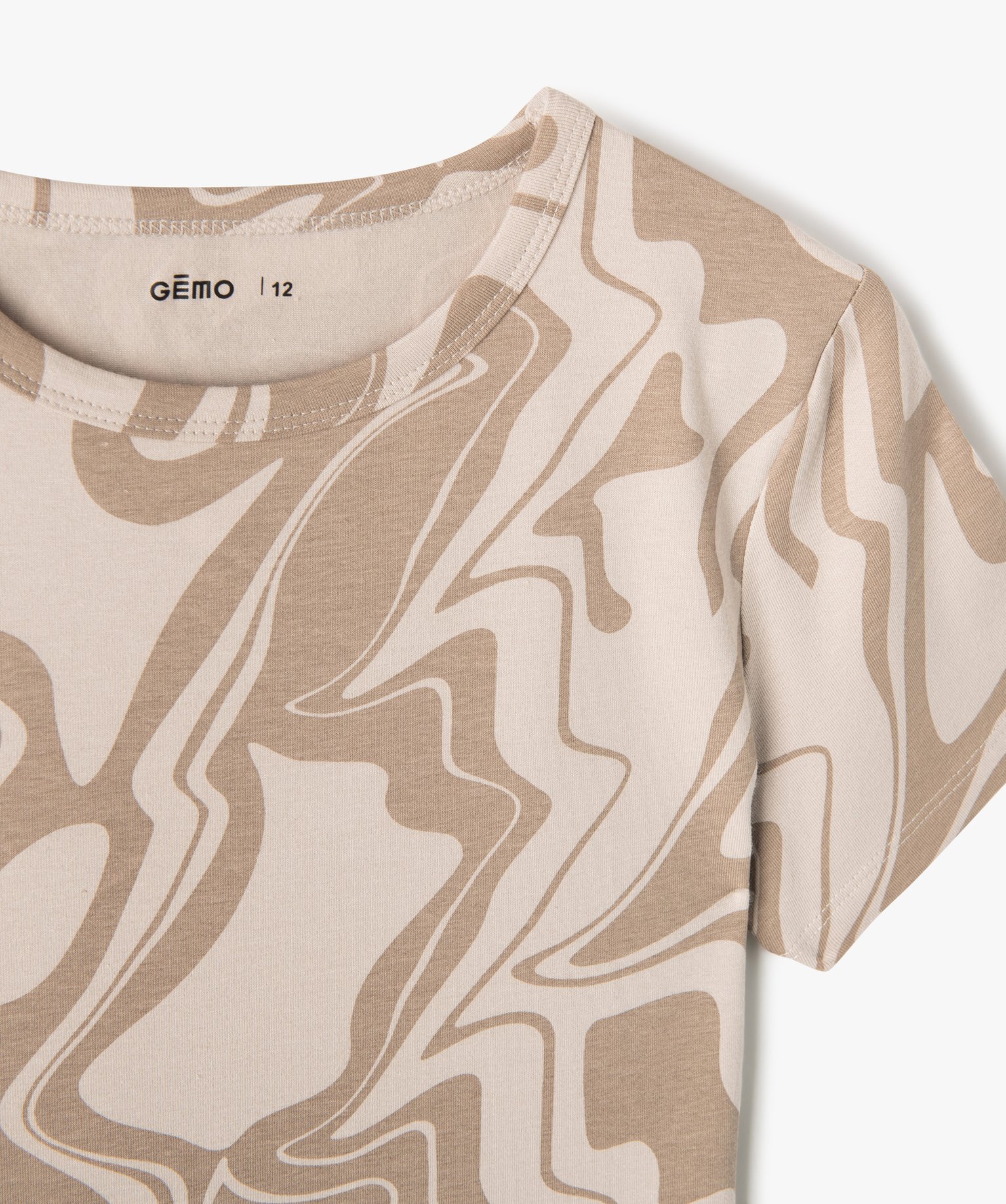 Tee-shirt court imprimé à manches courtes fille imprime | GEMO