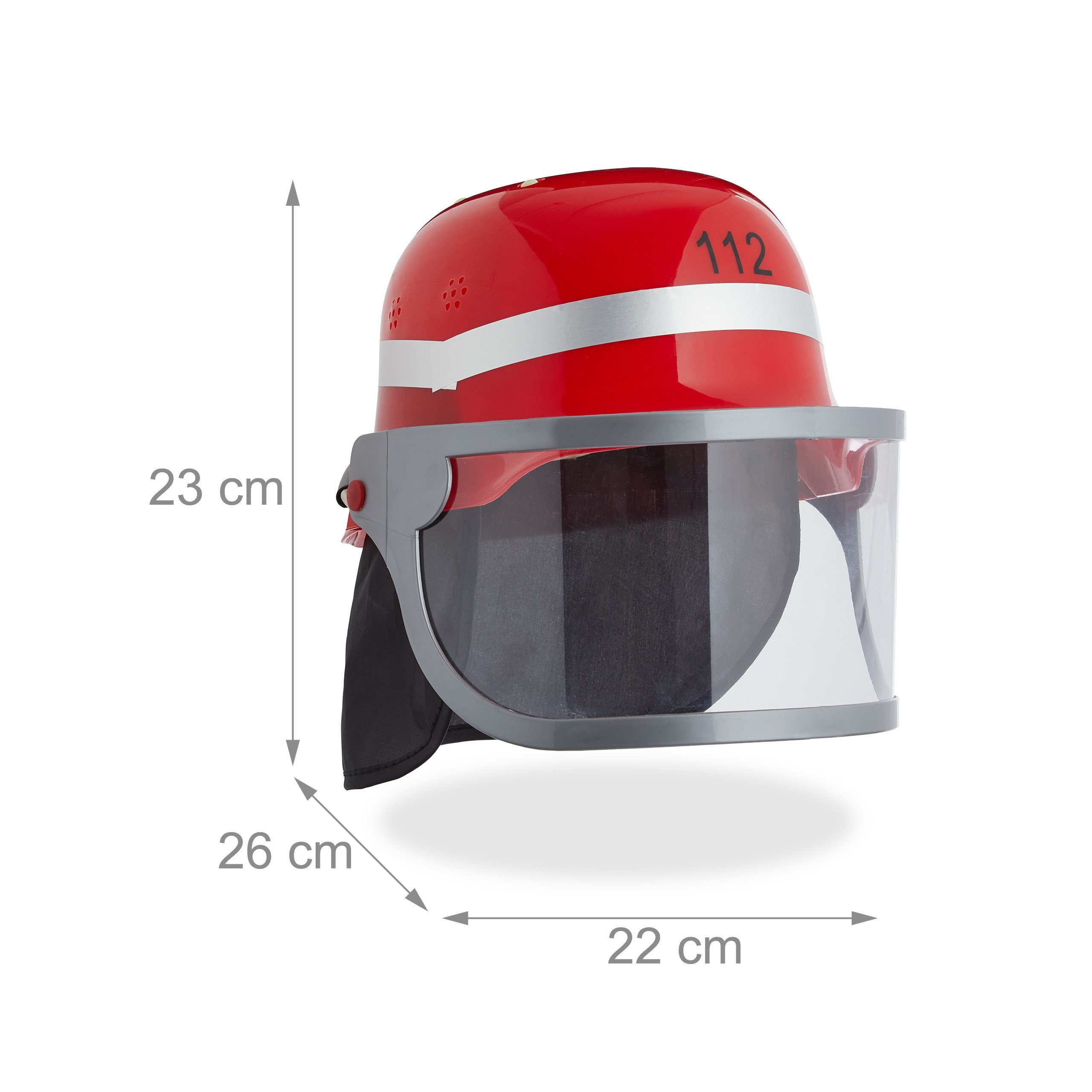 relaxdays Feuerwehrhelm Feuerwehrhelm Kinder rot