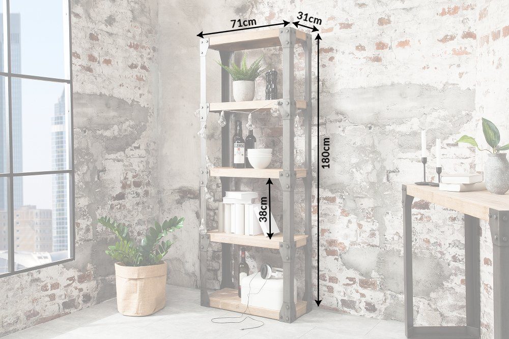 riess-ambiente Bücherregal FACTORY 180cm natur, Industrial Design