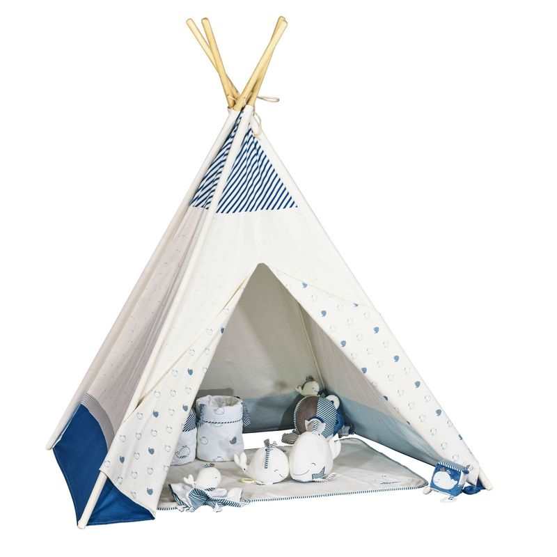 Tipi en toile coton Blue baleine