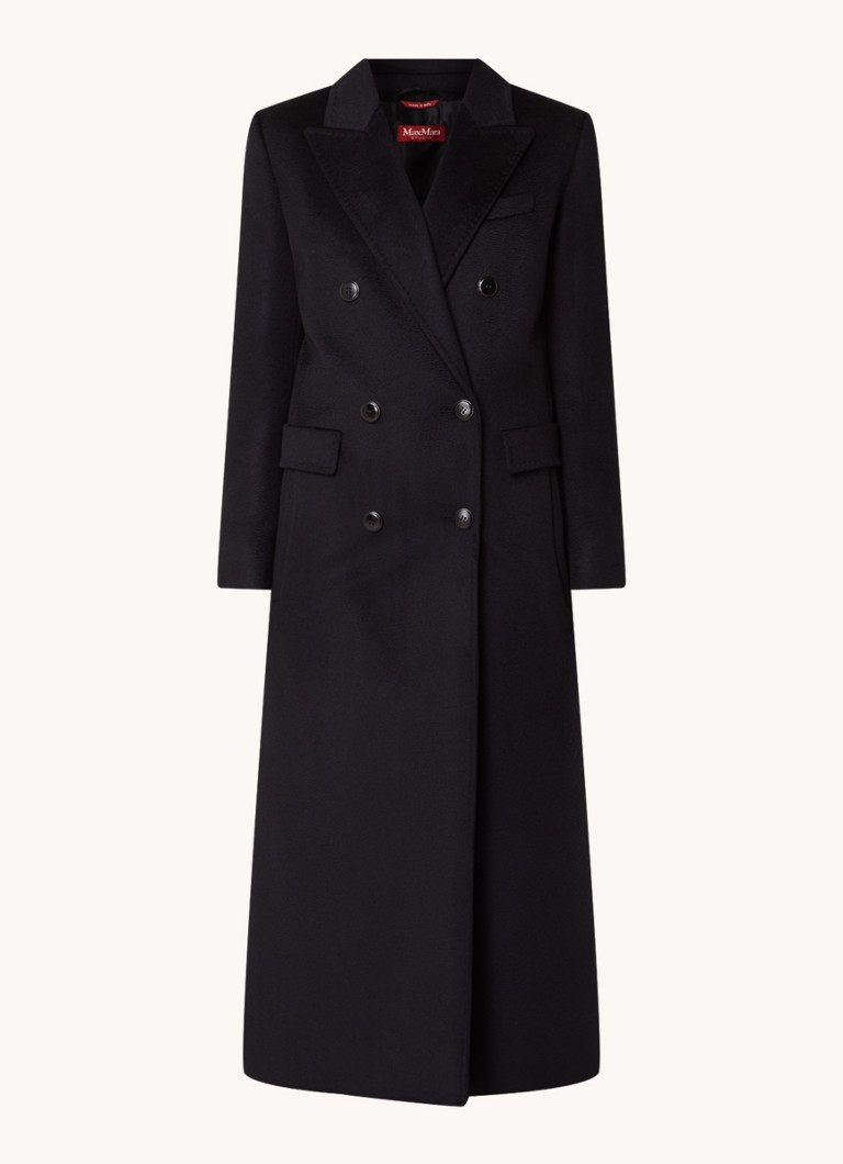 Cappotto doppiopetto MaxMara Abile in lana vergine con tasche a patta