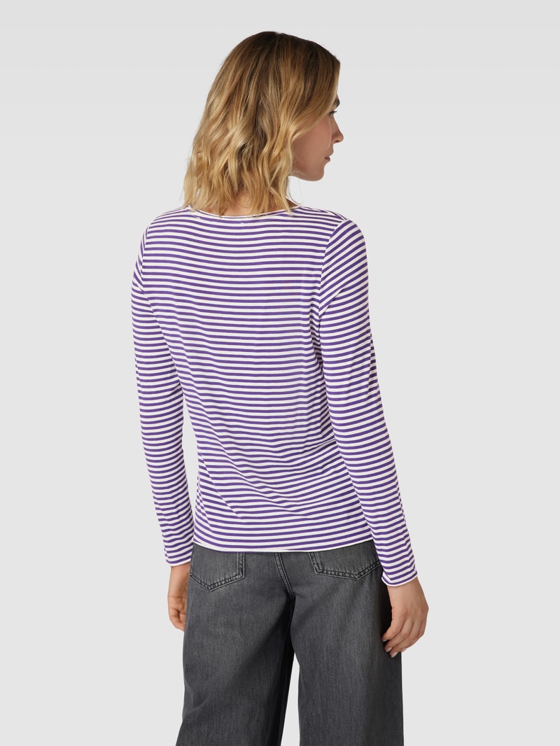 Longsleeve mit Streifenmuster und Rundhalsausschnitt in purple