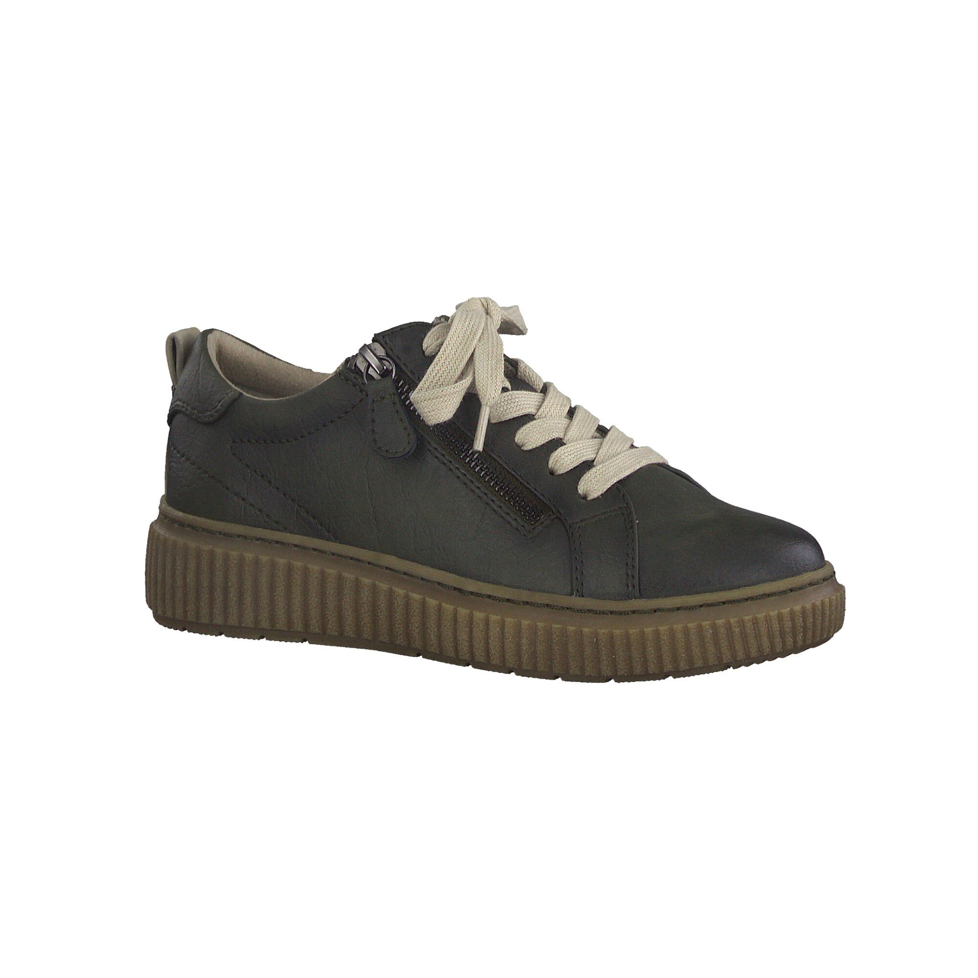 Baskets sneakers à lacets kaki