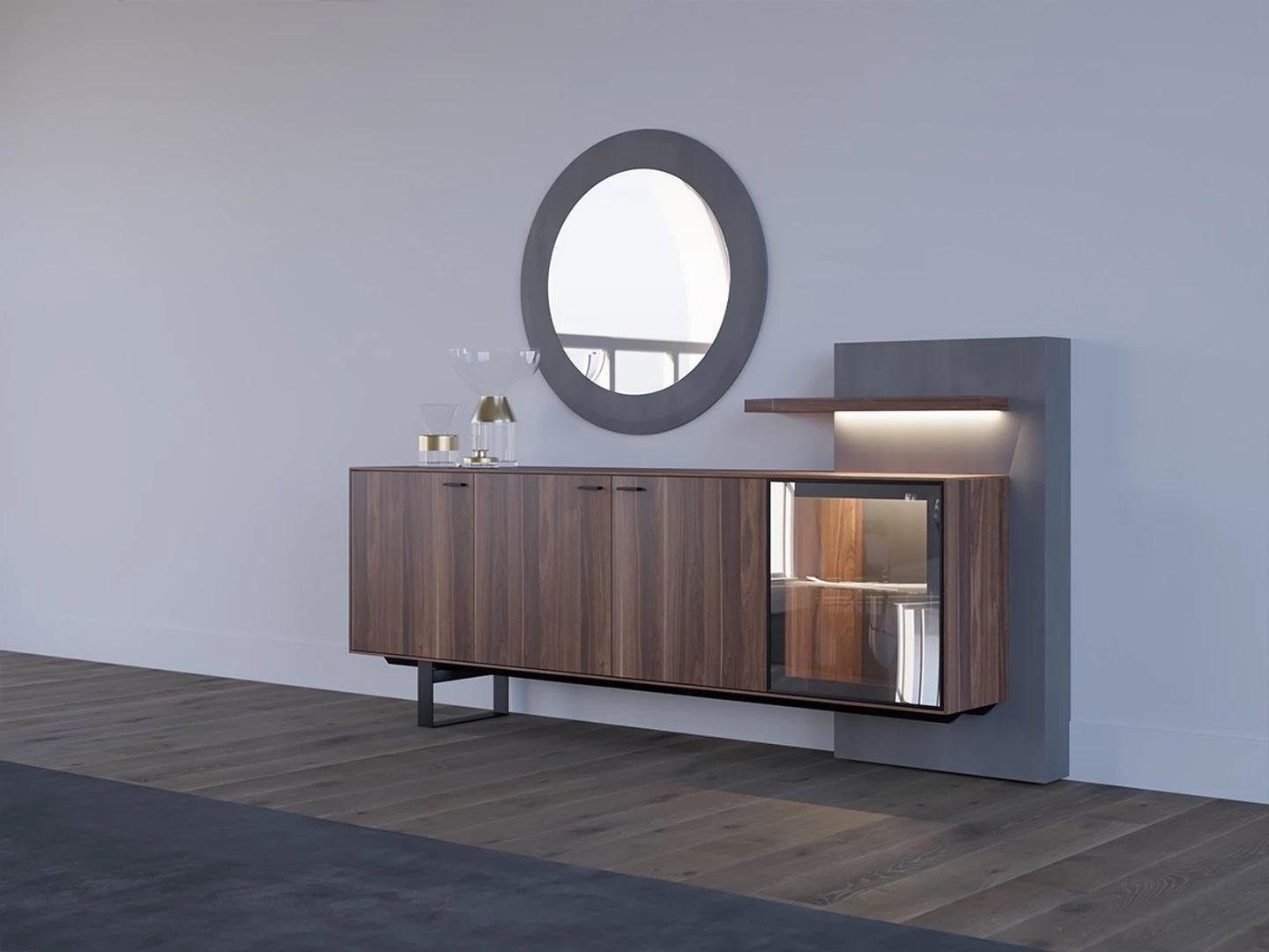 JVmoebel Esszimmer-Set Esszimmer Set 7tlg Esstisch Design Sideboard mit Spiegel Einrichtung, (7-St., 1x Esstisch + 4x Stühle + 1x Sideboard + 1x Spiegel), Made in Europa