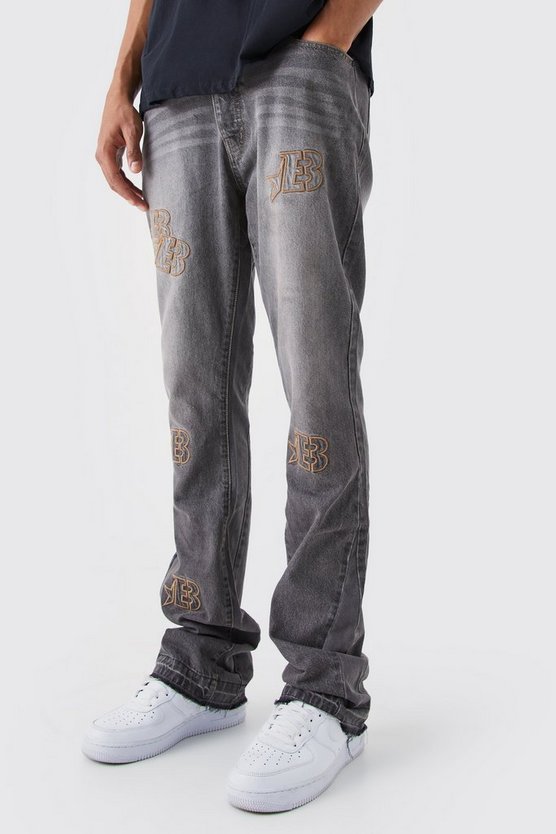 Tall zerrissene Slim-Fit Schlagjeans