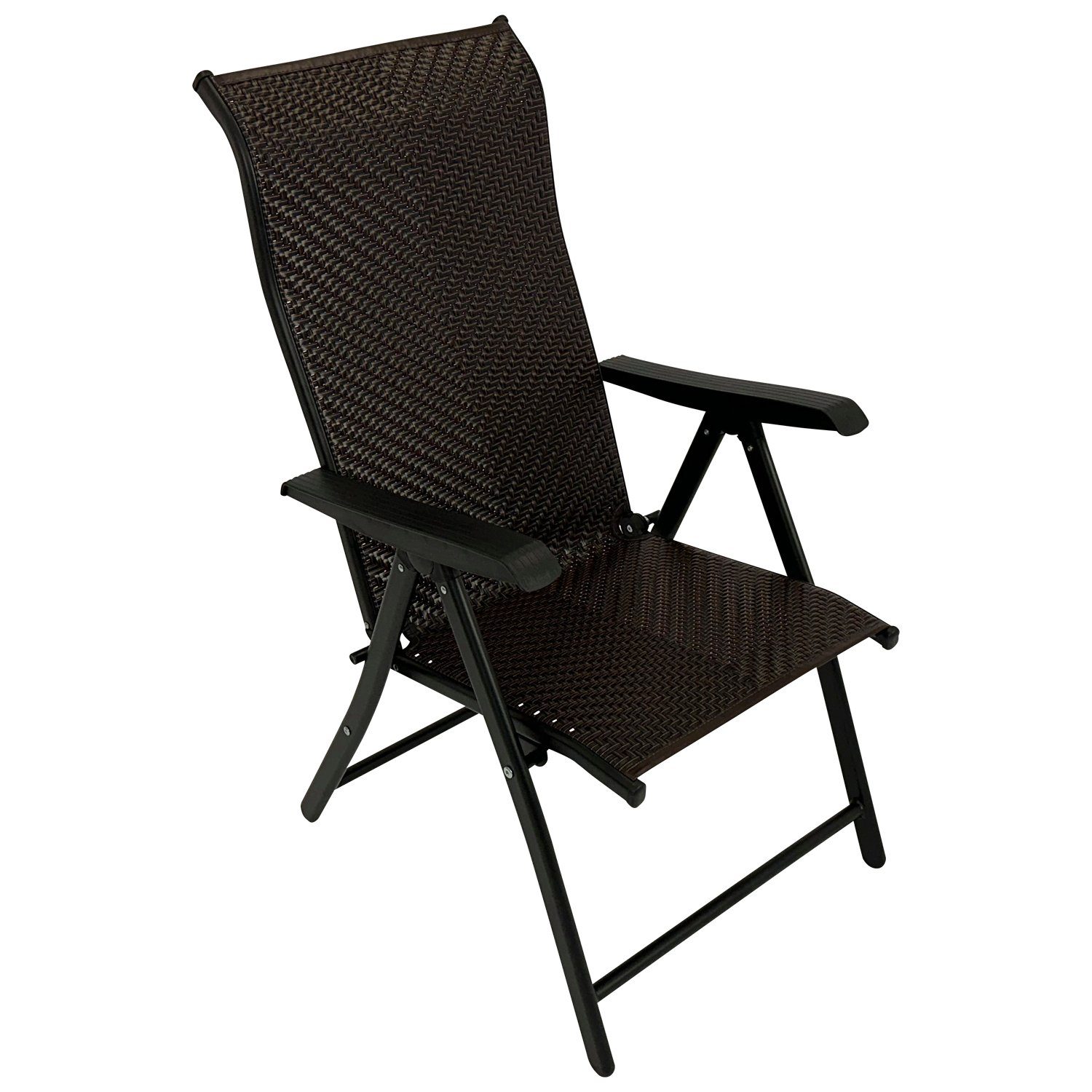DEGAMO Gartensessel ANTIBES, Metall + Polyrattan braun, faltbar, 7-fach verstellbar