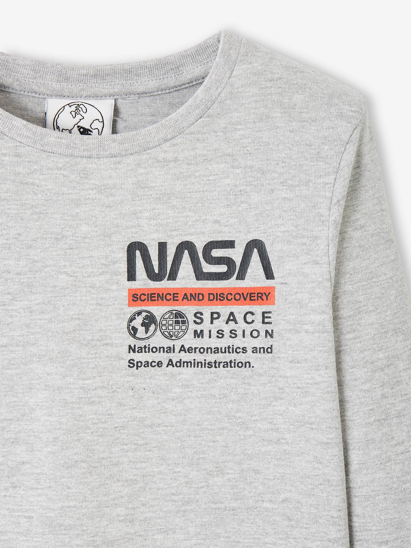 T-shirt manches longues garçon NASA® gris chiné