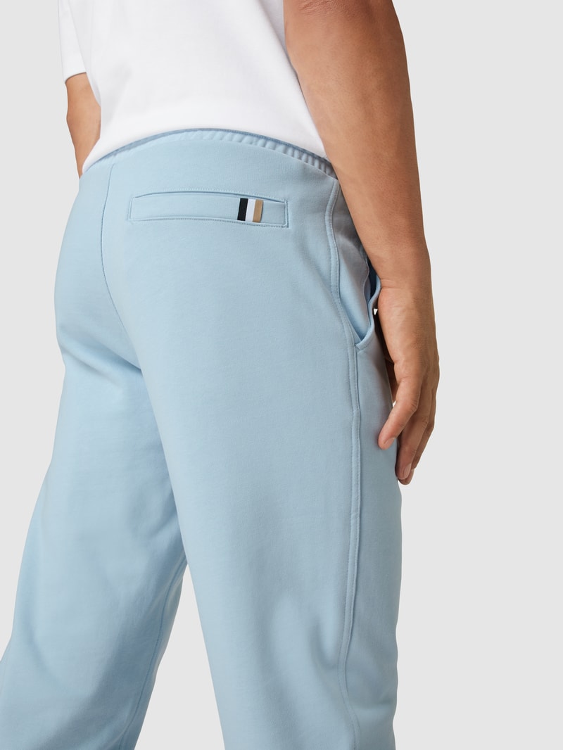 Sweathose mit Label-Print Modell 'Lamont' in bleu