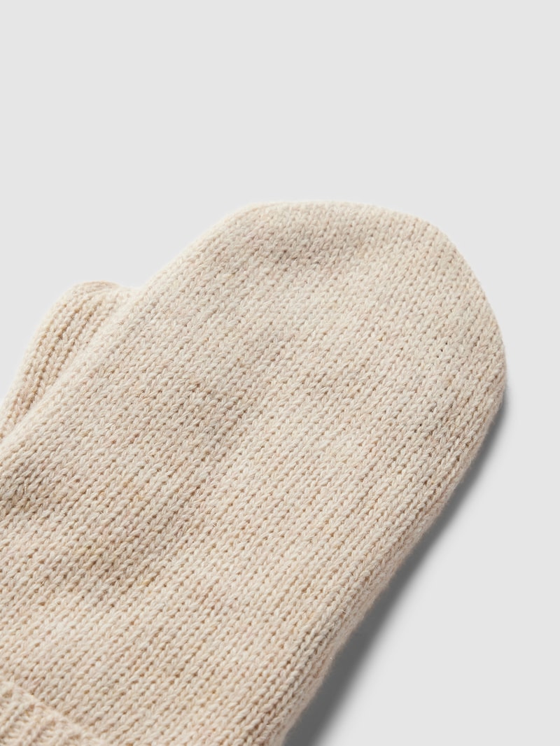 Handschuhe aus Wolle mit breitem Umschlag in beige