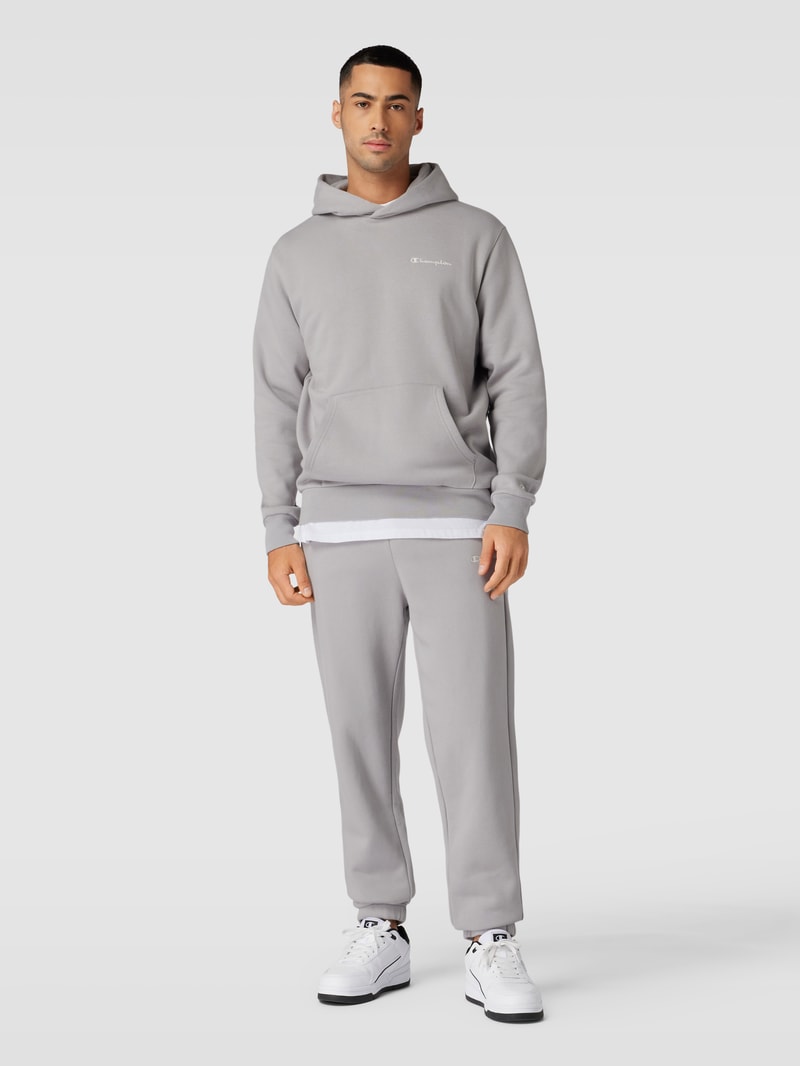 Oversized Hoodie mit Label-Detail in hellgrau