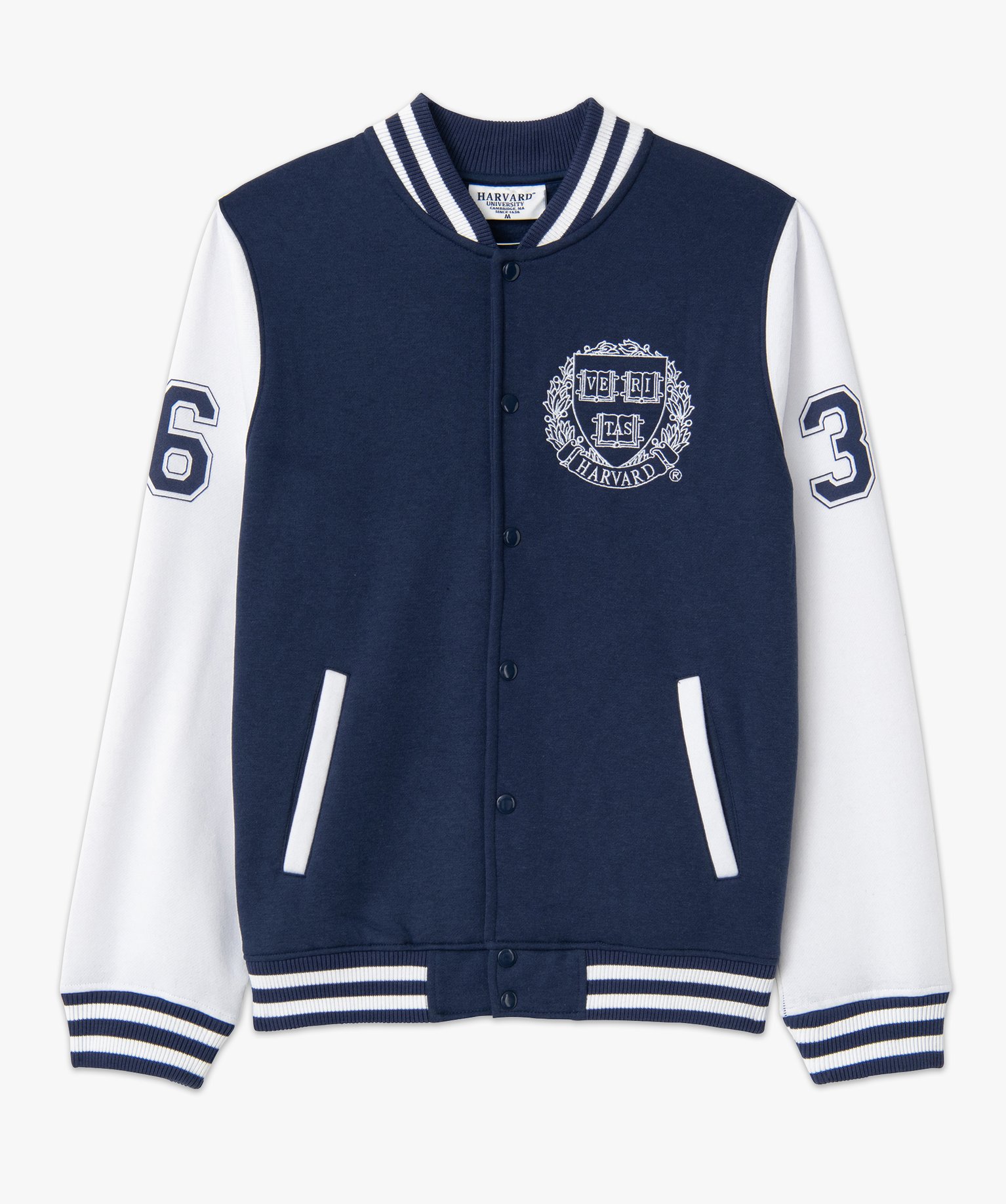 Sweat bomber homme fermé par boutons pressions - Harvard bleu | GEMO
