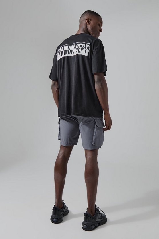 Active Training Dept Two Tone Print Oversized Tshirt