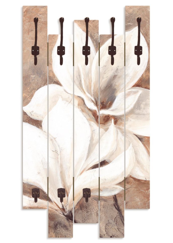 Wandgarderobe mit Magnolien
