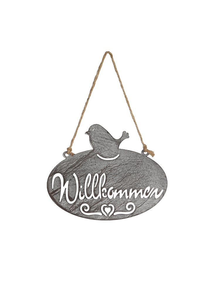 Ambiente Haus Willkommen Schild mit Vogel (B) 20cm günstig kaufen onesize