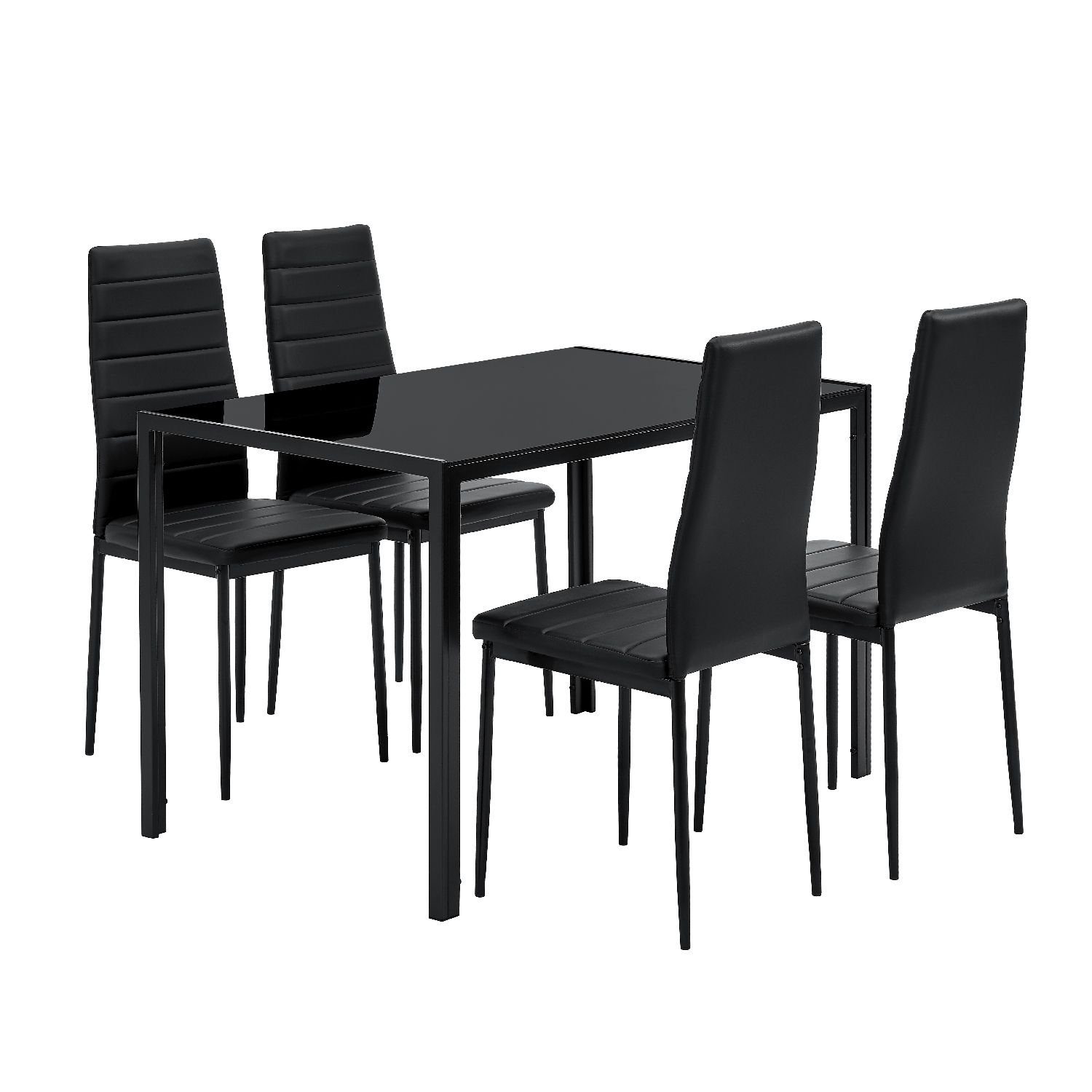 Juskys Essgruppe Dalya, (5-tlg), großer Esstisch, modern, einzigartiger Sitzkomfort
