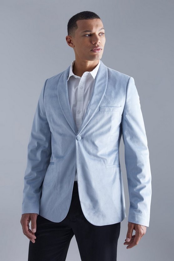 Tall Skinny Velour-Blazer
