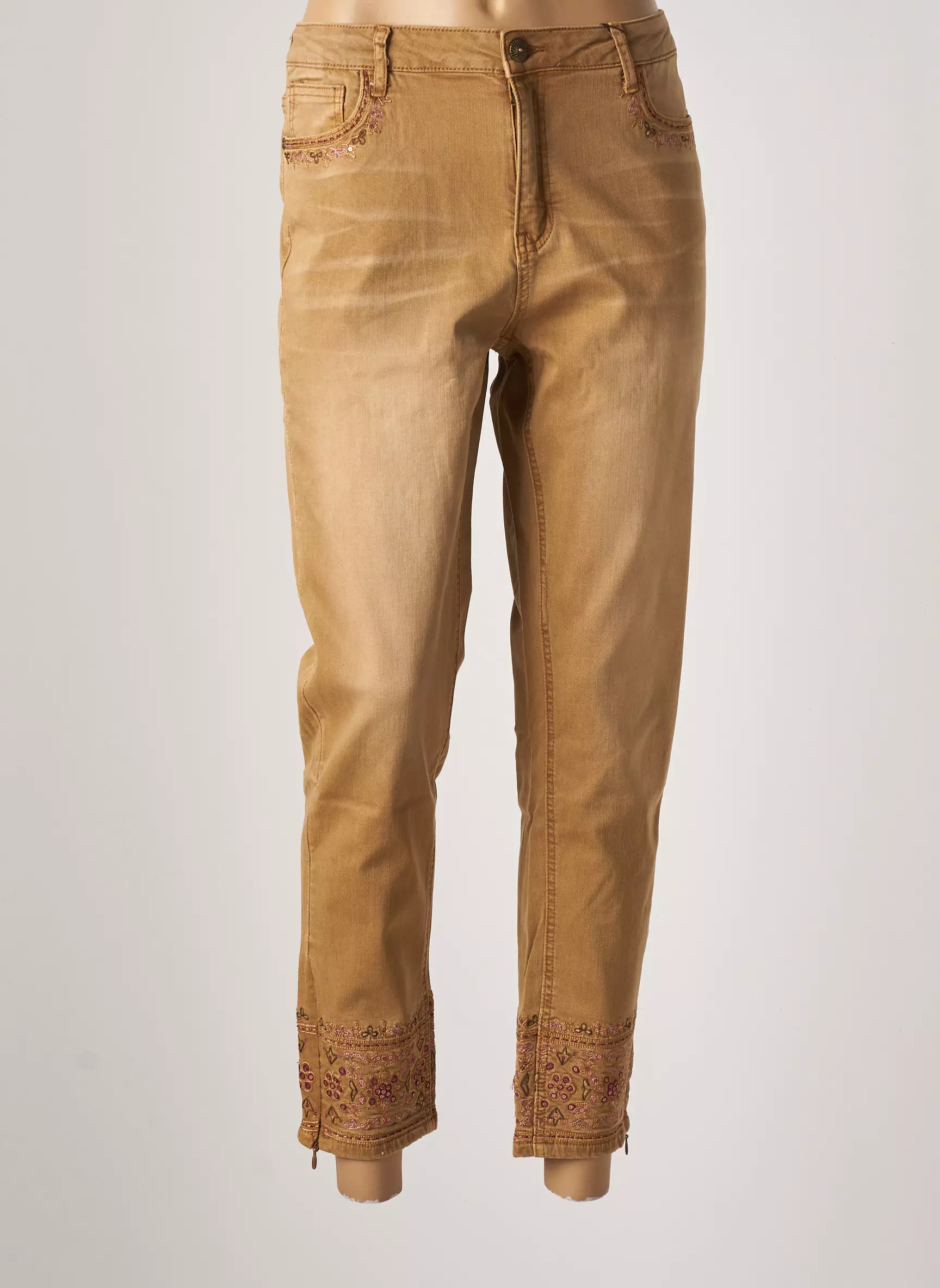 Desigual Pantalon7 8 Femme couleur beige
