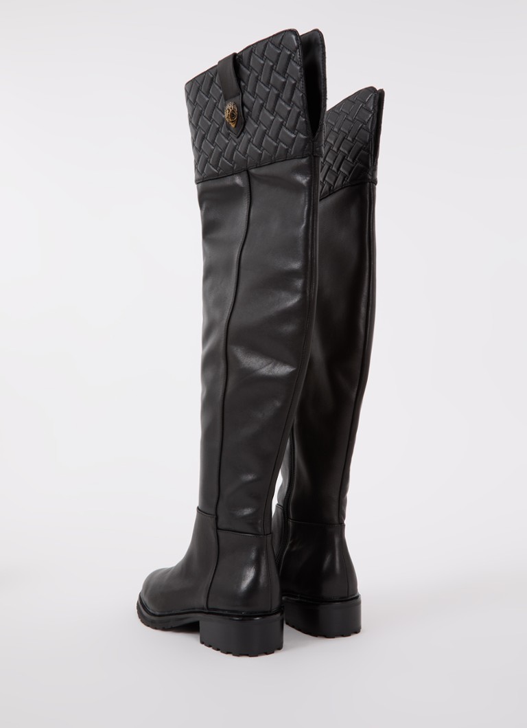 Kurt Geiger Kensington, skórzane kozaki za kolano z pikowanym wzorem.