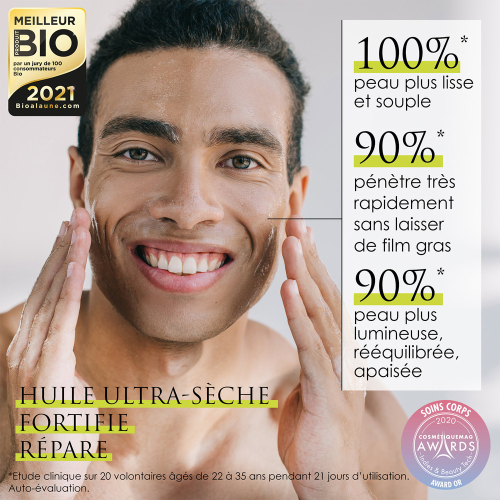Kadalys Huile Précieuse Nutritive à la Banane Ve rte Bio Huile sèche multi-fonctions visage, barb e, corps, cheveux