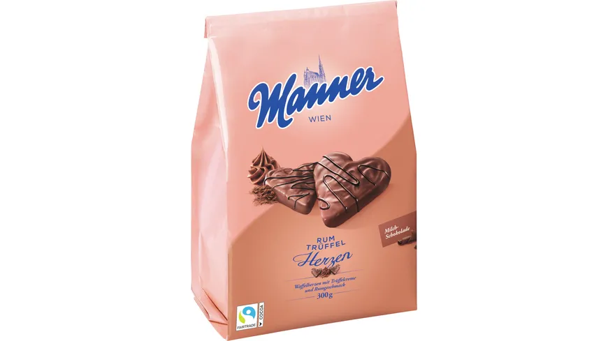 Manner Rum-Trüffel Herzen 300 g