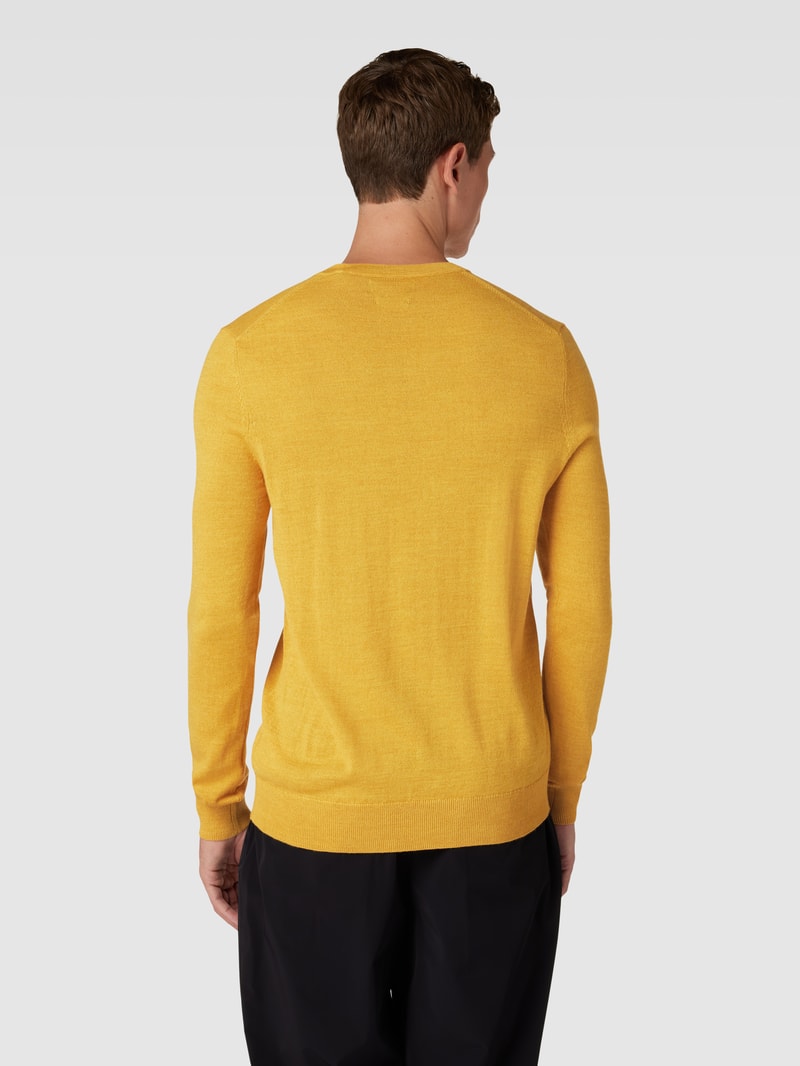 Strickpullover in gelb meliert