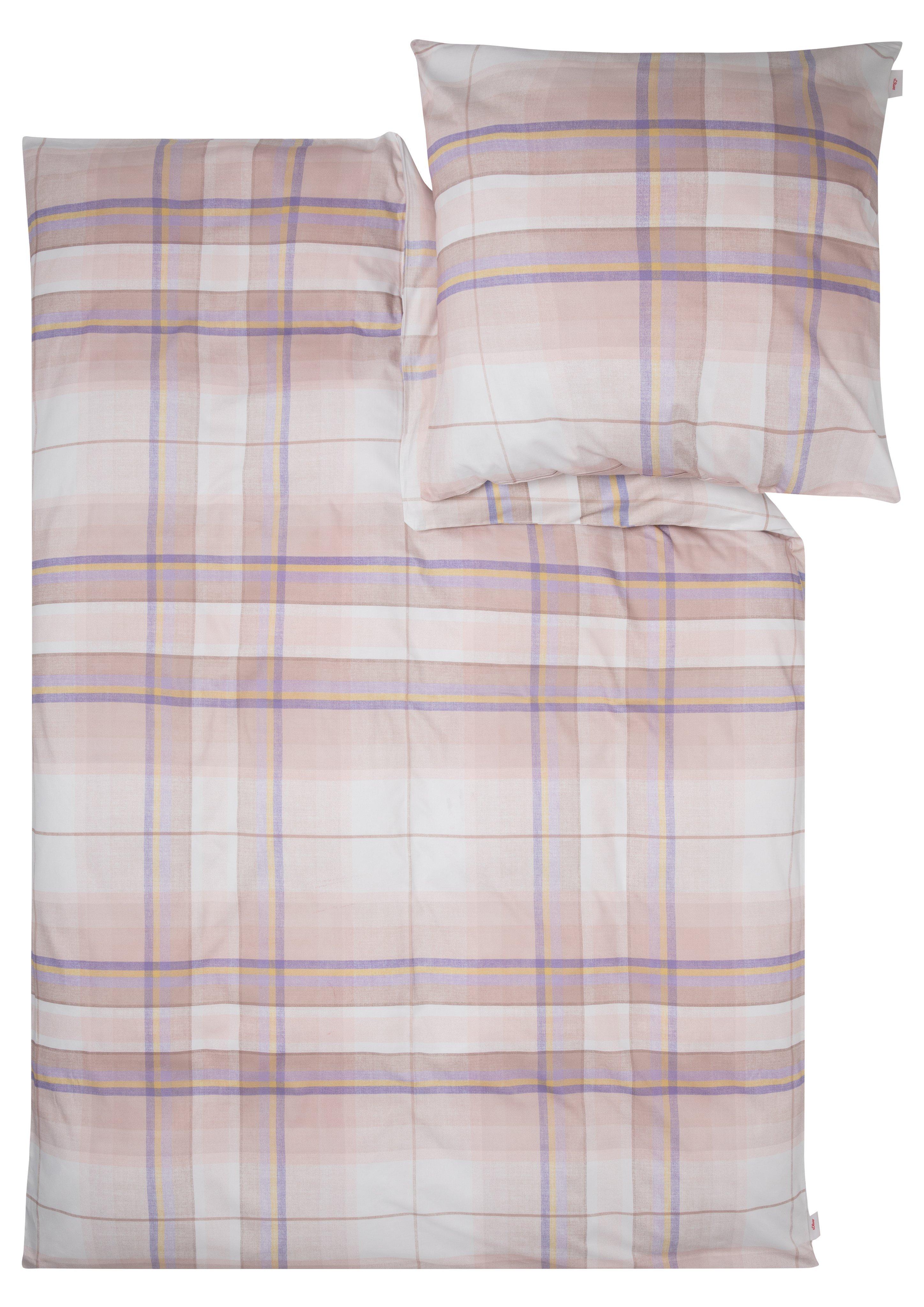 Karierte Bettwäsche aus Baumwollsatin  6008173-350