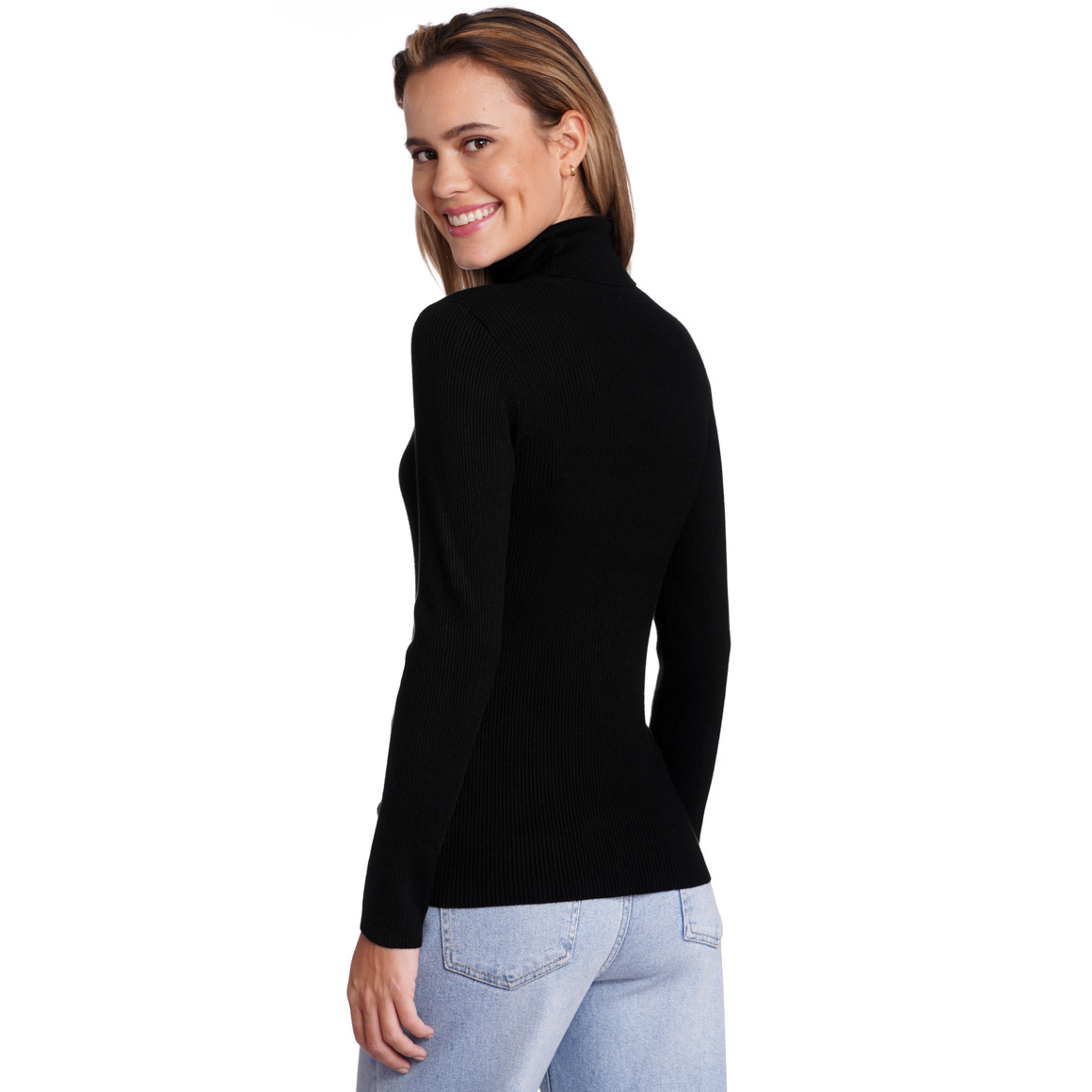 Damen Rollkragenpullover gerippt