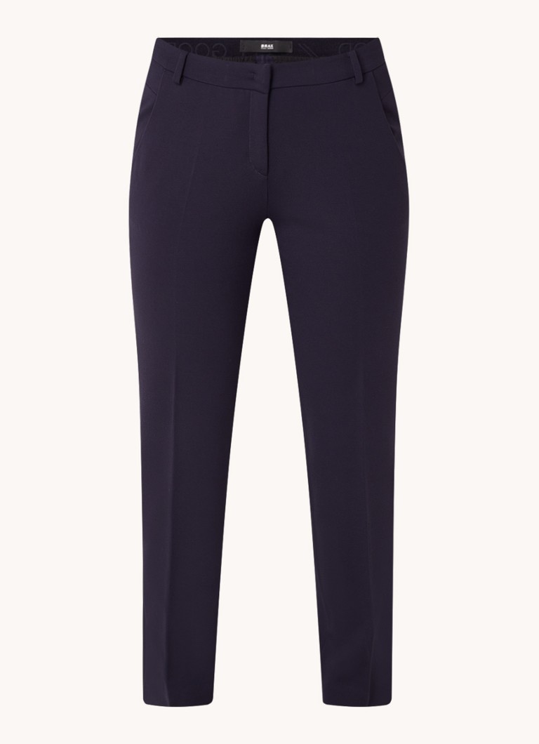 Pantaloni chino corti BRAX, marroni, vita media, taglio classico, con tasche laterali