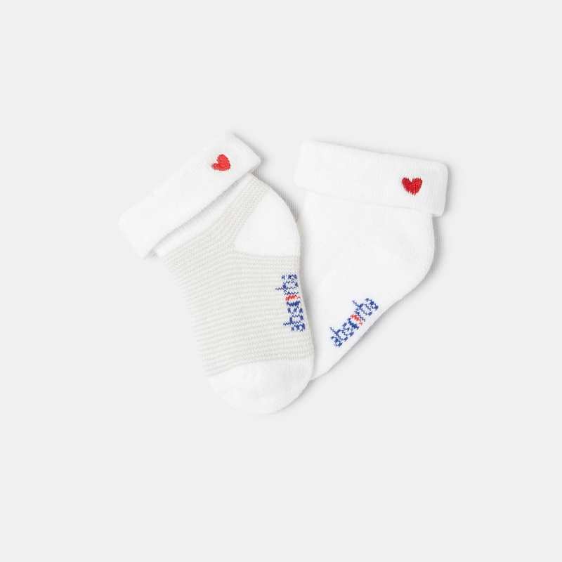 Lot de 2 paires de chaussettes en tricot bouclette beige naissance Absorba