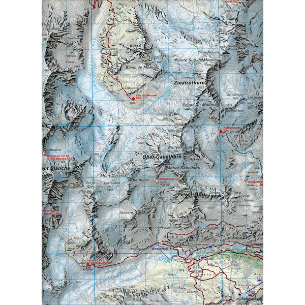 Zermatt - Saas-Fee 49 Wanderkarte 1:40 000 matt laminiert - Wanderkarte