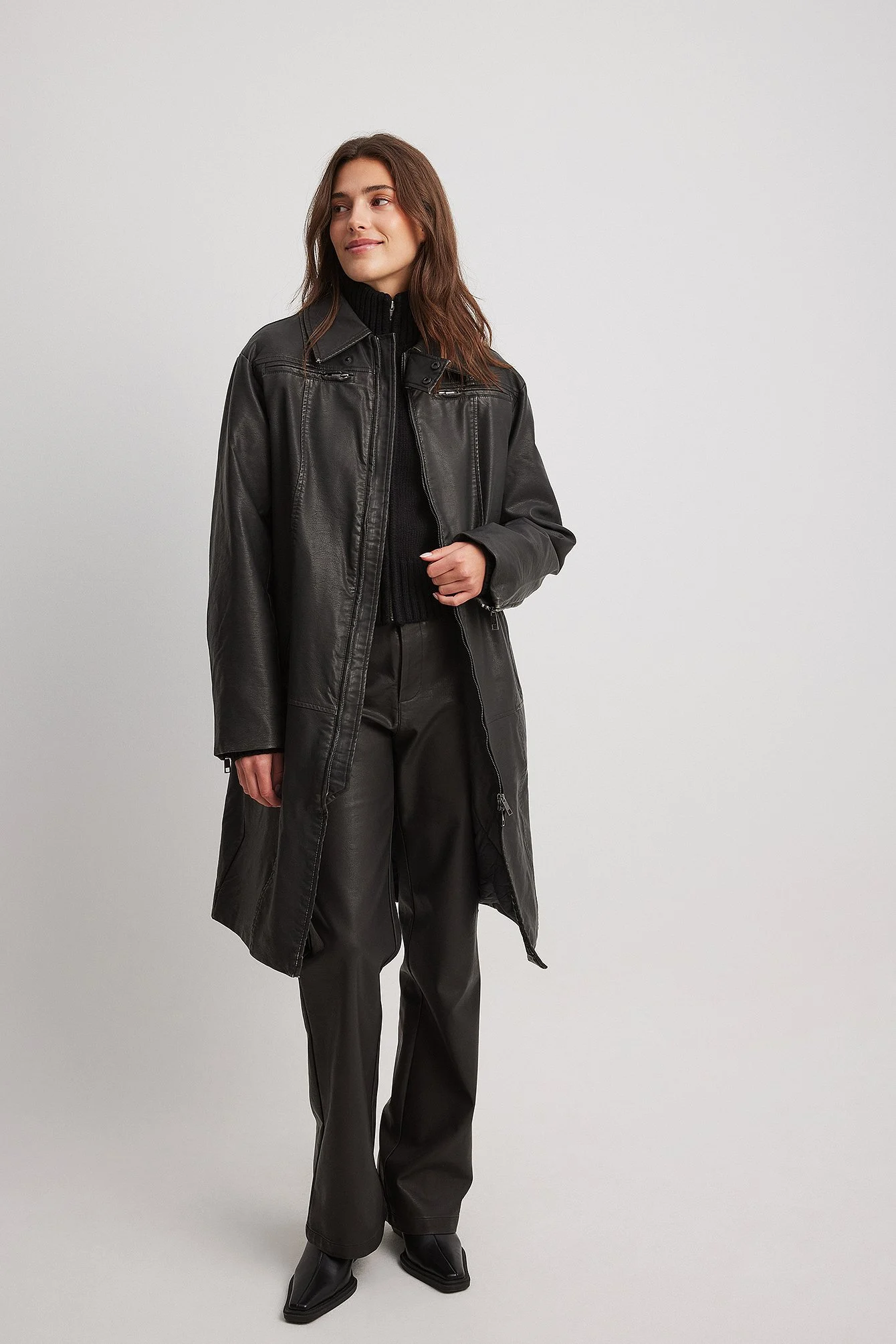 PU-Reißverschluss-Jacke