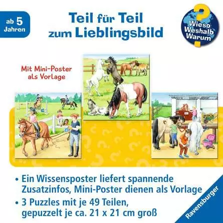Kinderpuzzle ab 5 Jahren - Ein Tag auf dem Reiterhof - 49 Teile