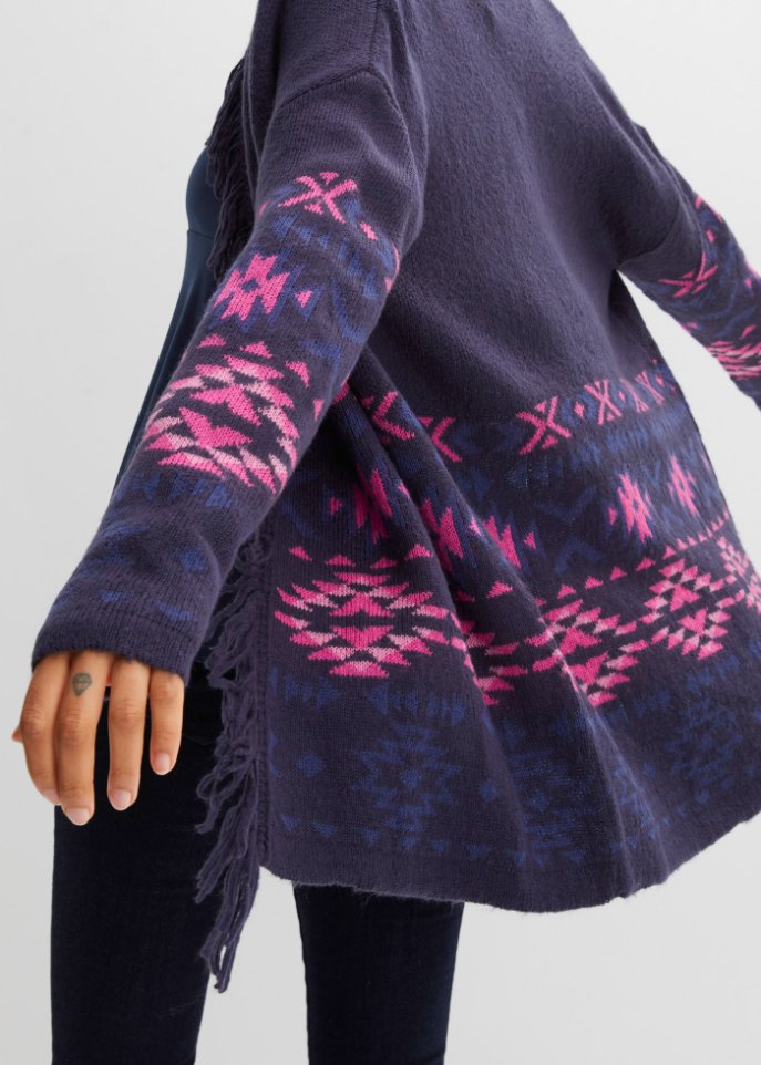 Strickjacke mit Fransen