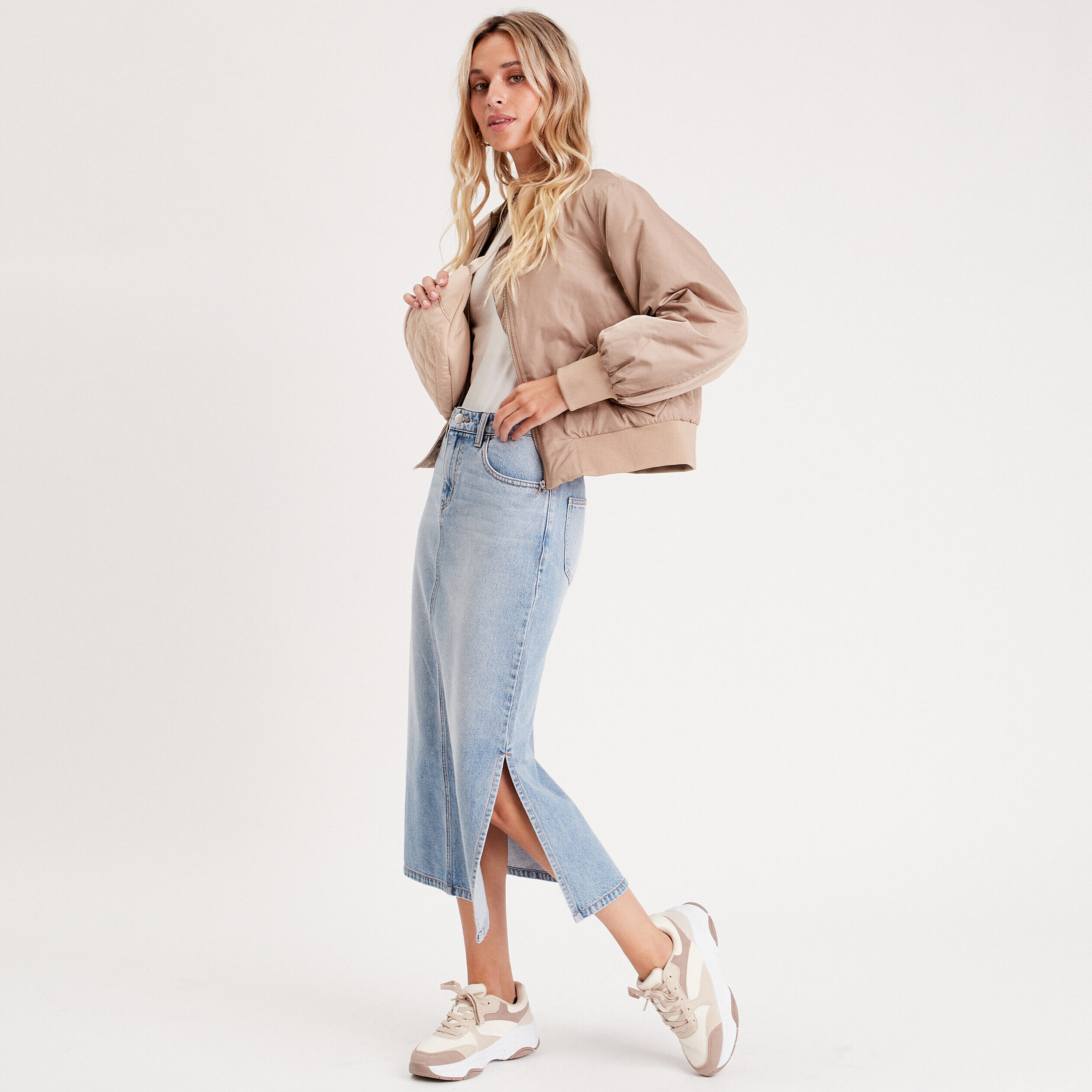 Veste bomber oversize sable femme | Cache Cache