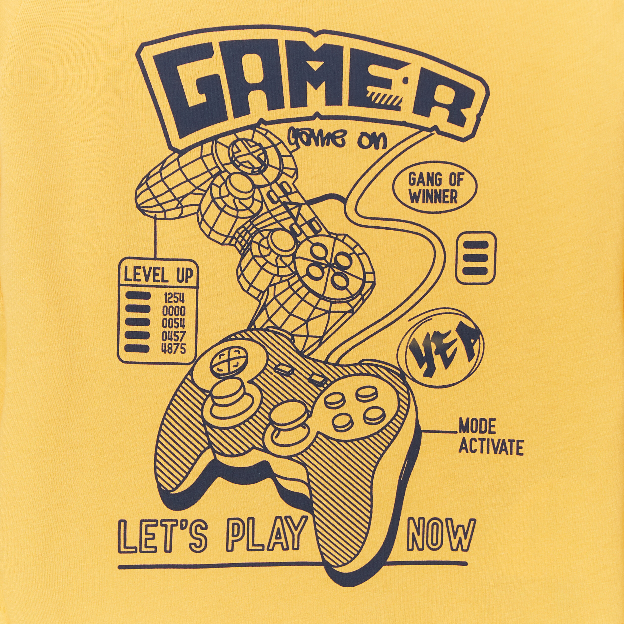 T-shirt col rond manches longues coton jaune garçon | La Halle