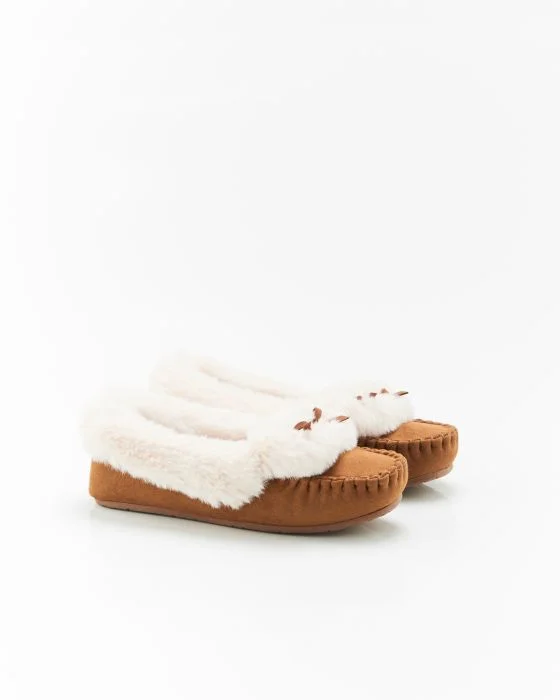 Mocassins d'intérieur imitation fourrure Thermolactyl