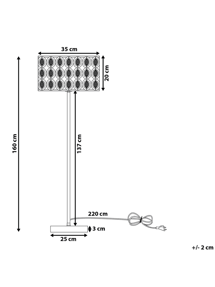 Beliani Stehleuchten TENNA in Silber - (W) 35 x (H) 160 x (L) 35 cm günstig kaufen onesize