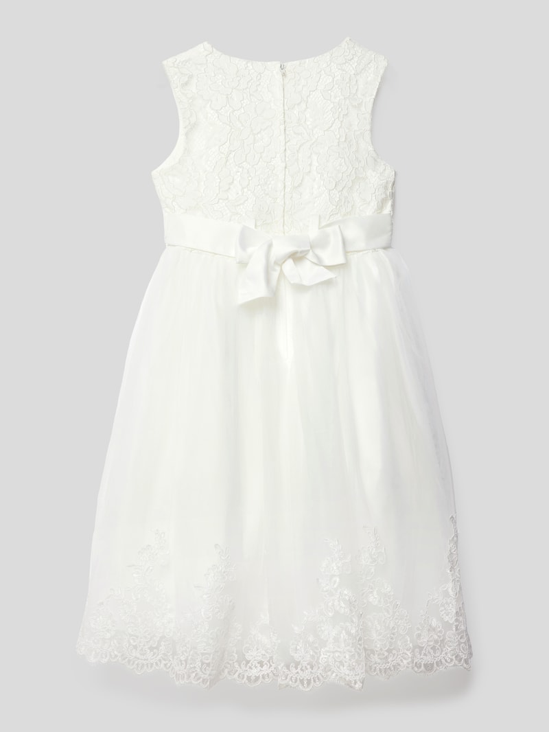 Kommunionskleid mit Spitzenbesatz in offwhite